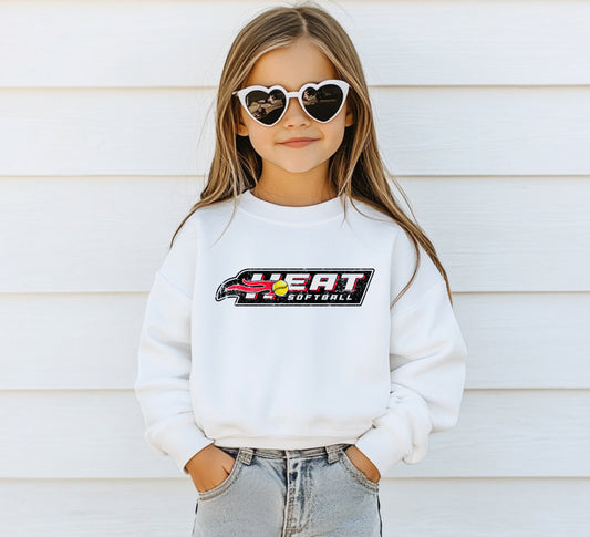 Heat Logo 2 Distressed - Youth Crew Sweatshirt