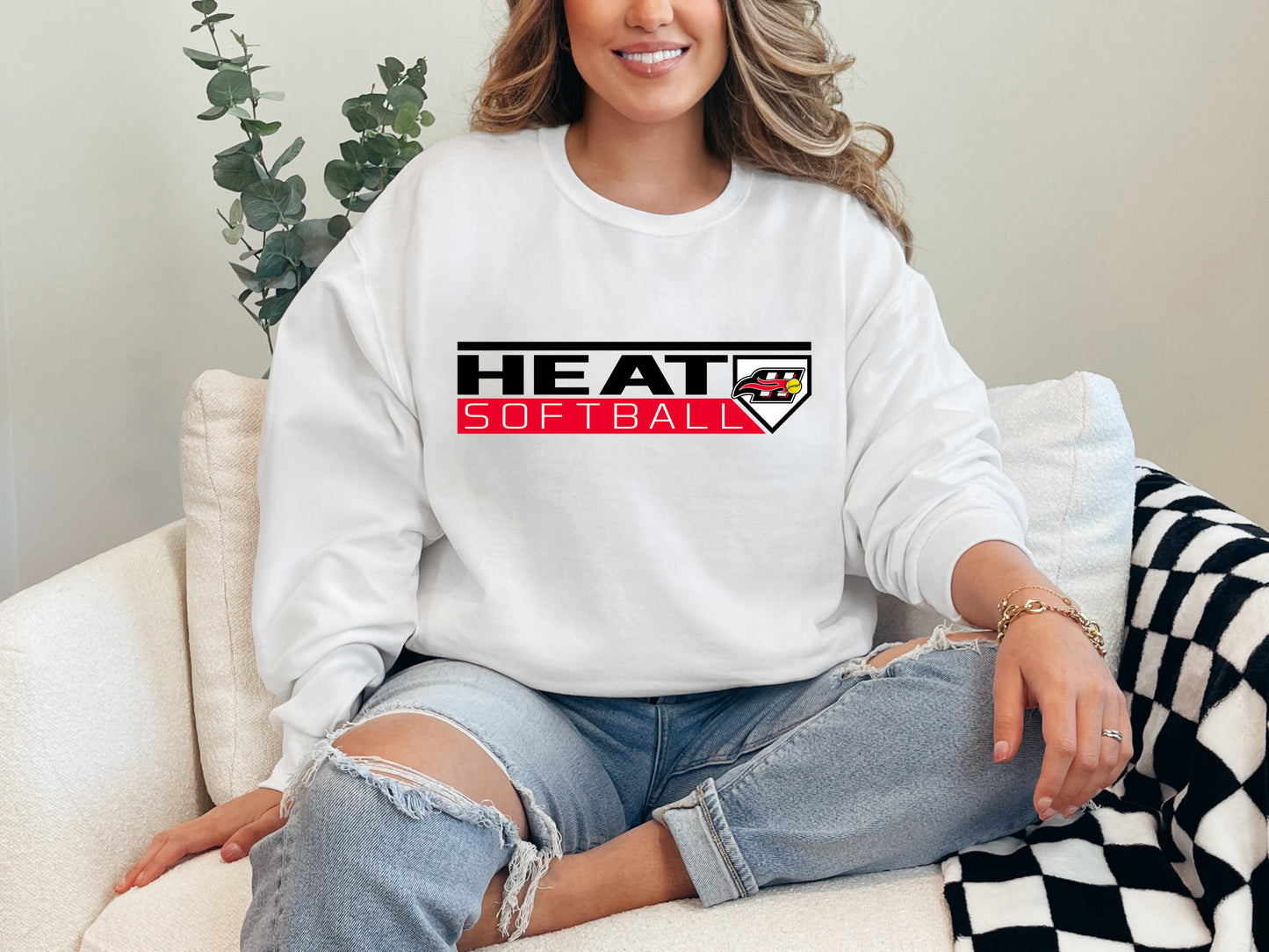Heat Softball 2 - Adult Crew Sweatshirt