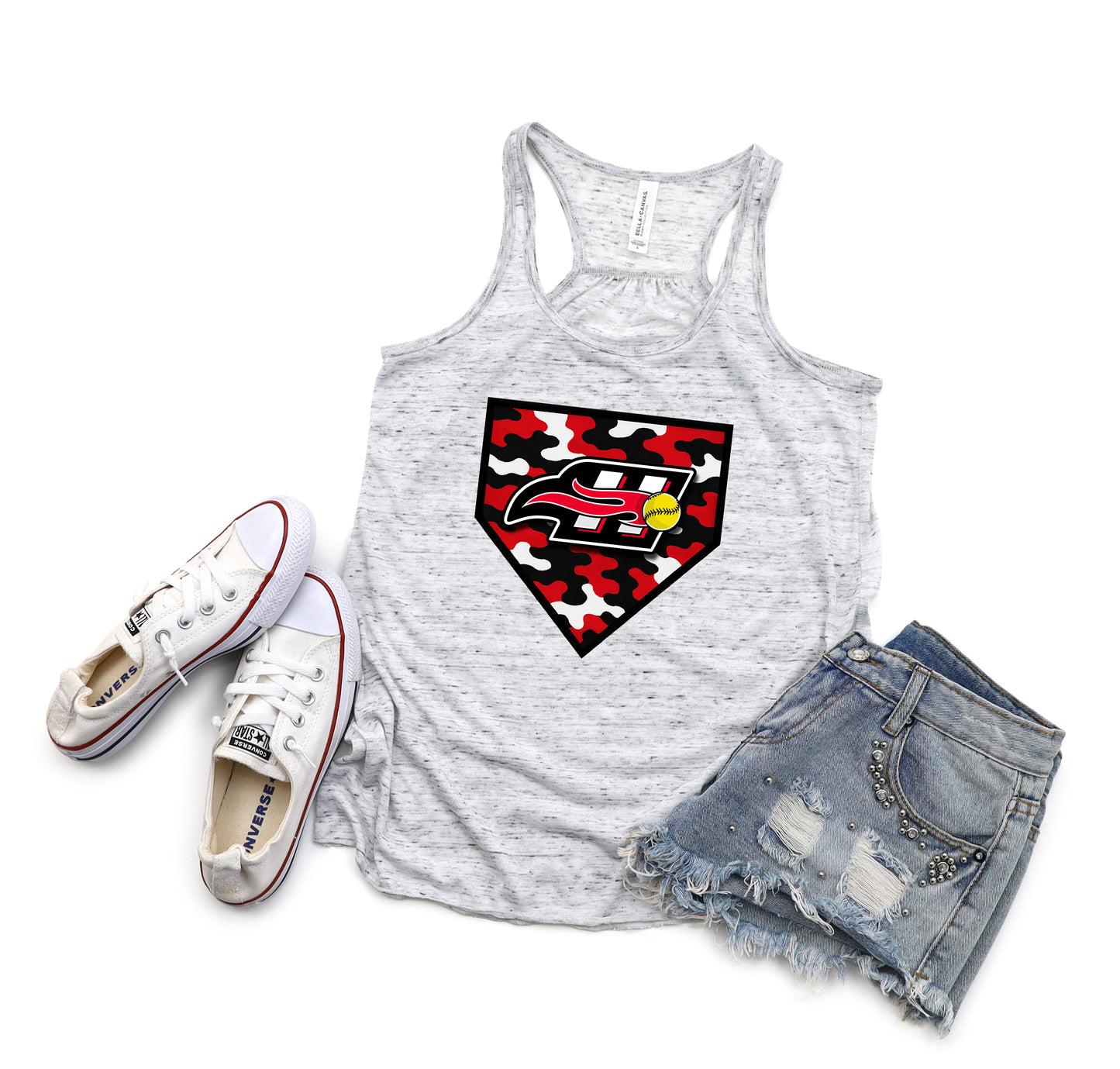 Heat Softball Camo Plate - Flowy Tank