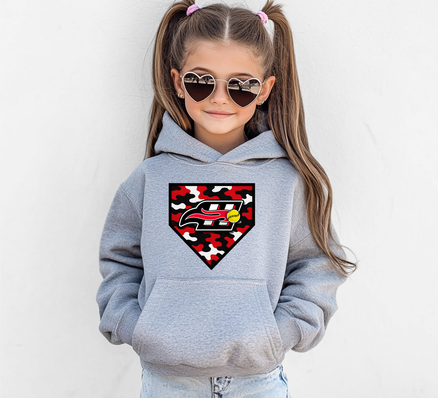 Heat Softball Camo Plate - Youth Hoodie