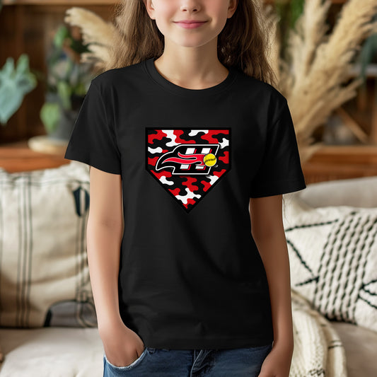 Heat Softball Camo Plate - Youth T-Shirt