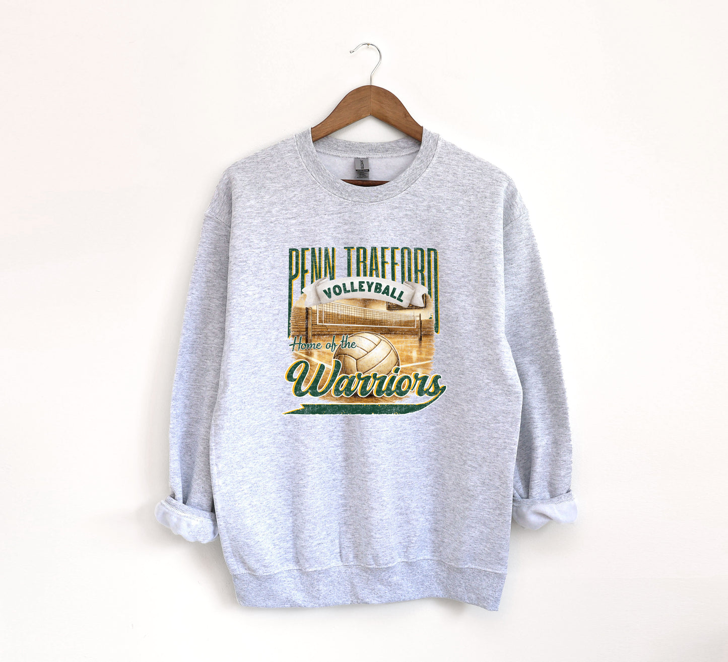 Home of the Warriors Volleyball - Adult Crew Sweatshirt