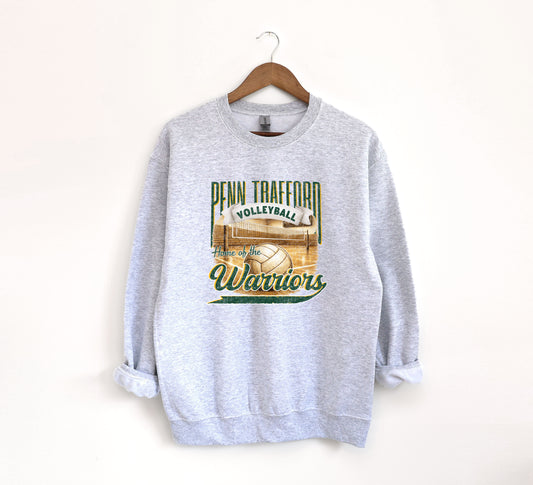 Home of the Warriors Volleyball - Adult Crew Sweatshirt