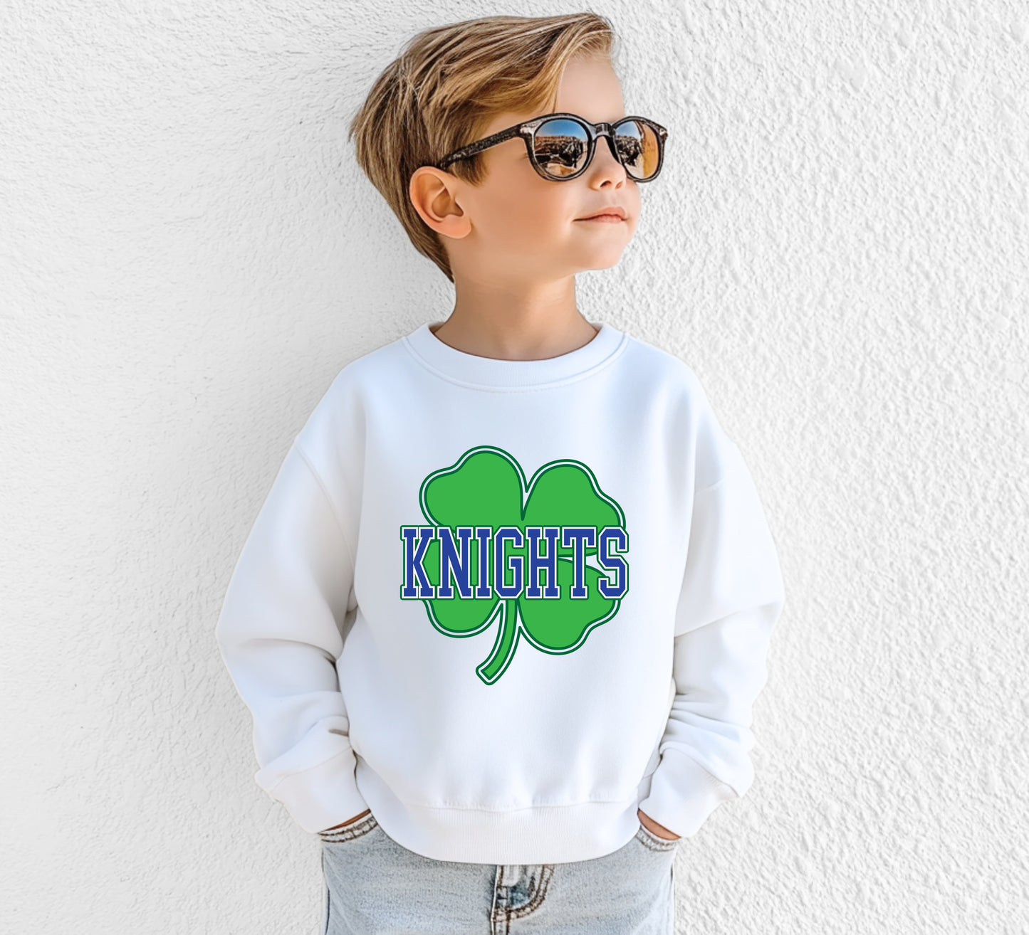 Knights Shamrock - Youth Crew Sweatshirt