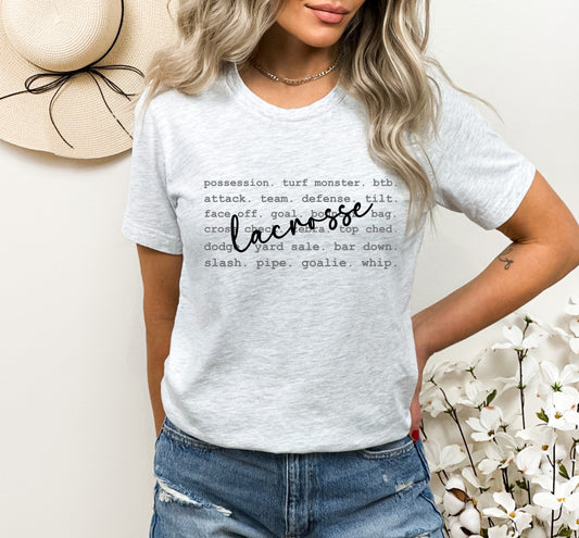 Lacrosse Typography - Adult Unisex T-Shirt