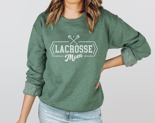 Lacrosse Mom White - Adult Unisex Crew Sweatshirt