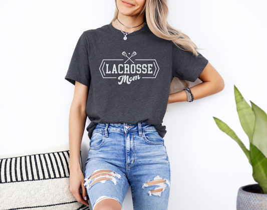 Lacrosse Mom White - Adult Unisex T-Shirt