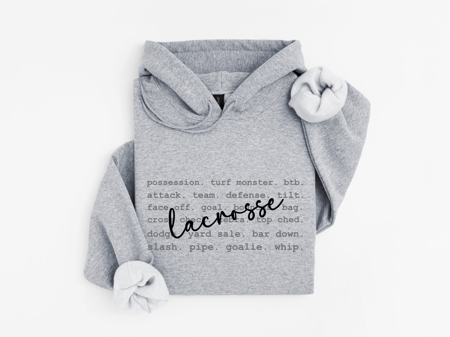 Lacrosse Typography - Adult Unisex Hoodie