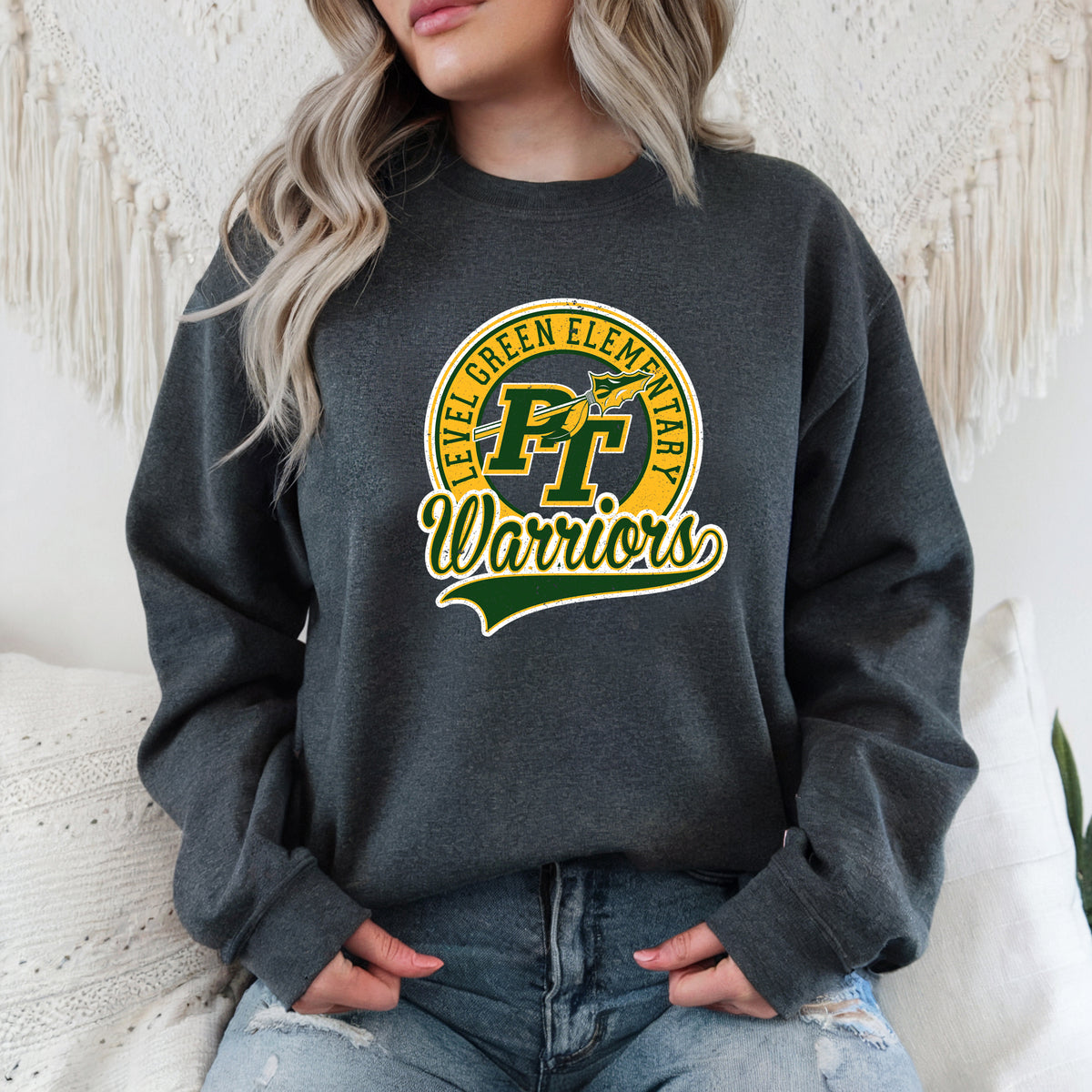 Level Green Elementary 2 - Adult Crew Sweatshirt