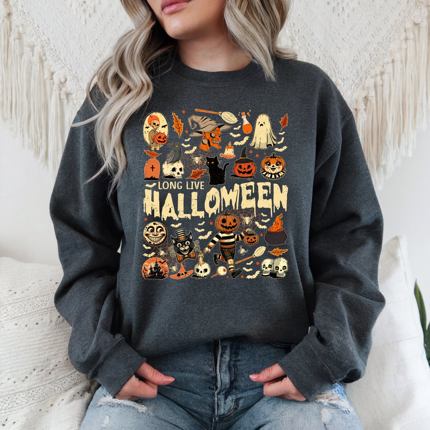 Long Live Halloween - Adult Crew Sweatshirt