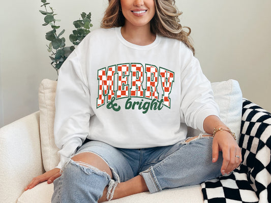 Merry & Bright - Adult Crew Sweatshirt