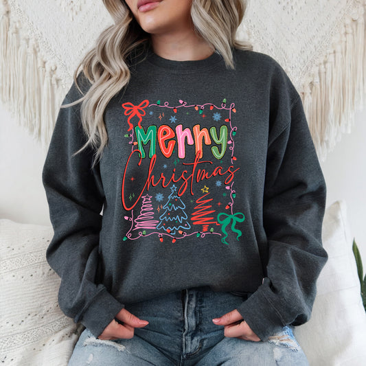 Merry Christmas - Adult Crew Sweatshirt