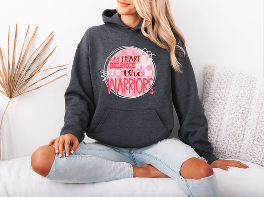 Heart Belongs To The Warriors - Adult Hoodie