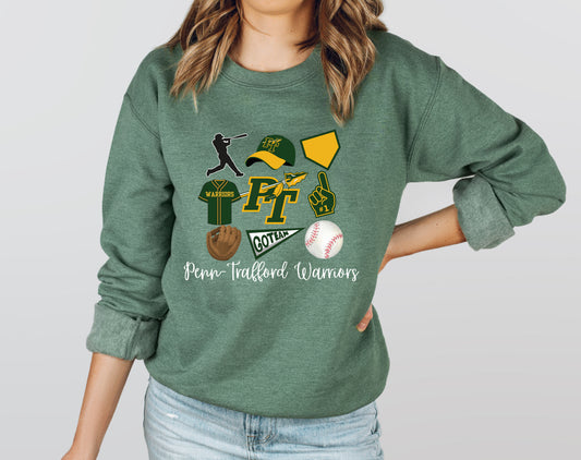 Penn Trafford Warriors Baseball 4 - Adult Crew Sweatshirt