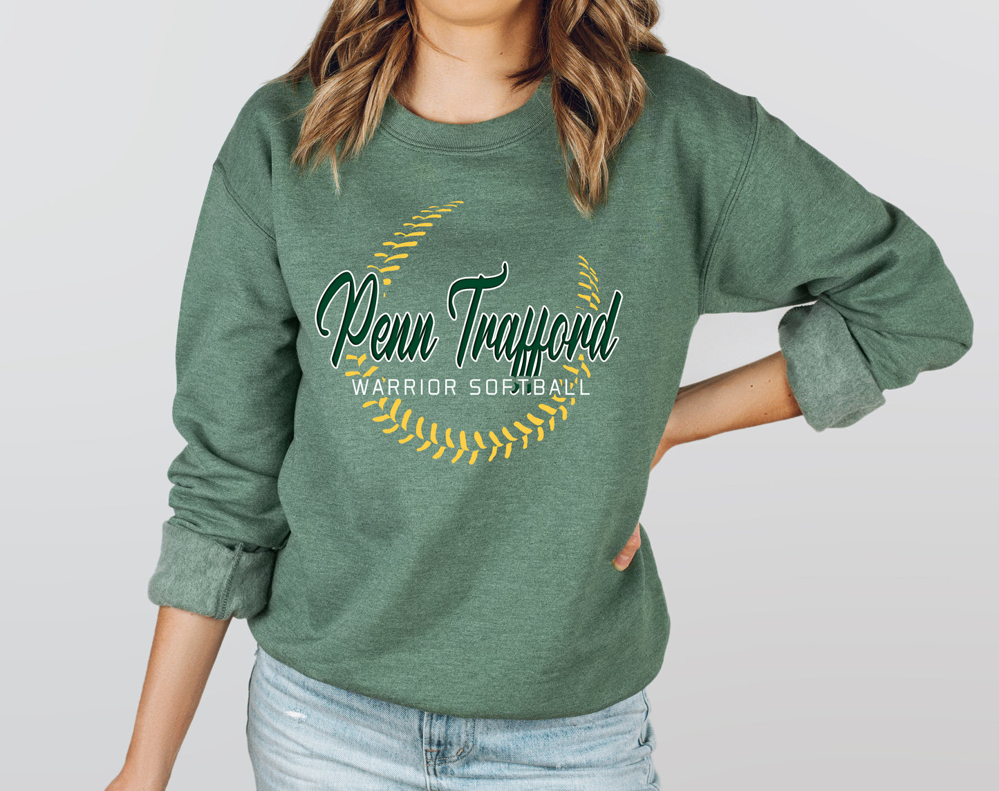 Penn Trafford Warrior Softball - Adult Crew Sweatshirt