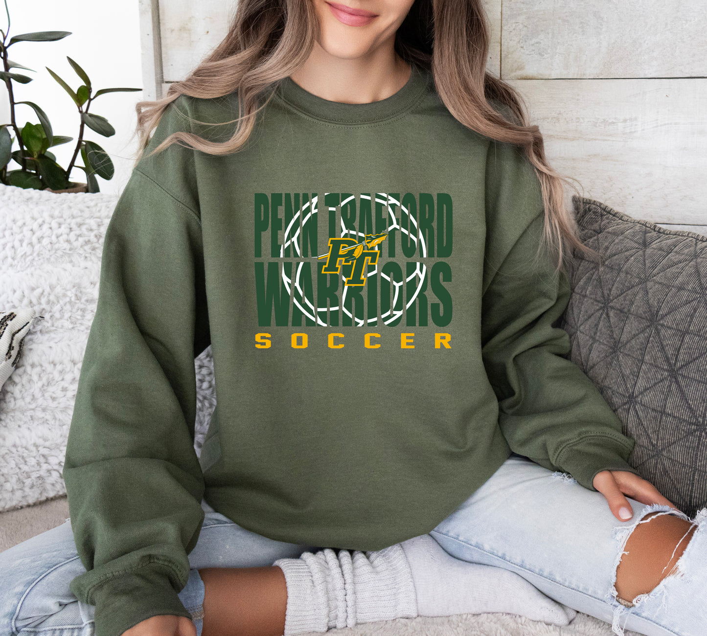 Penn Trafford Warriors Soccer 5 - Adult Crew Sweatshirt