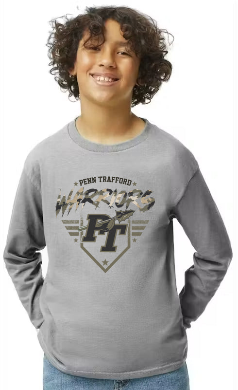 Penn Trafford Warriors Camo - Youth Long Sleeve Tee