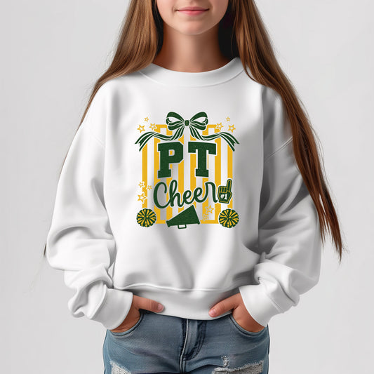 PT Cheer Stripes - Youth Crew Sweatshirt