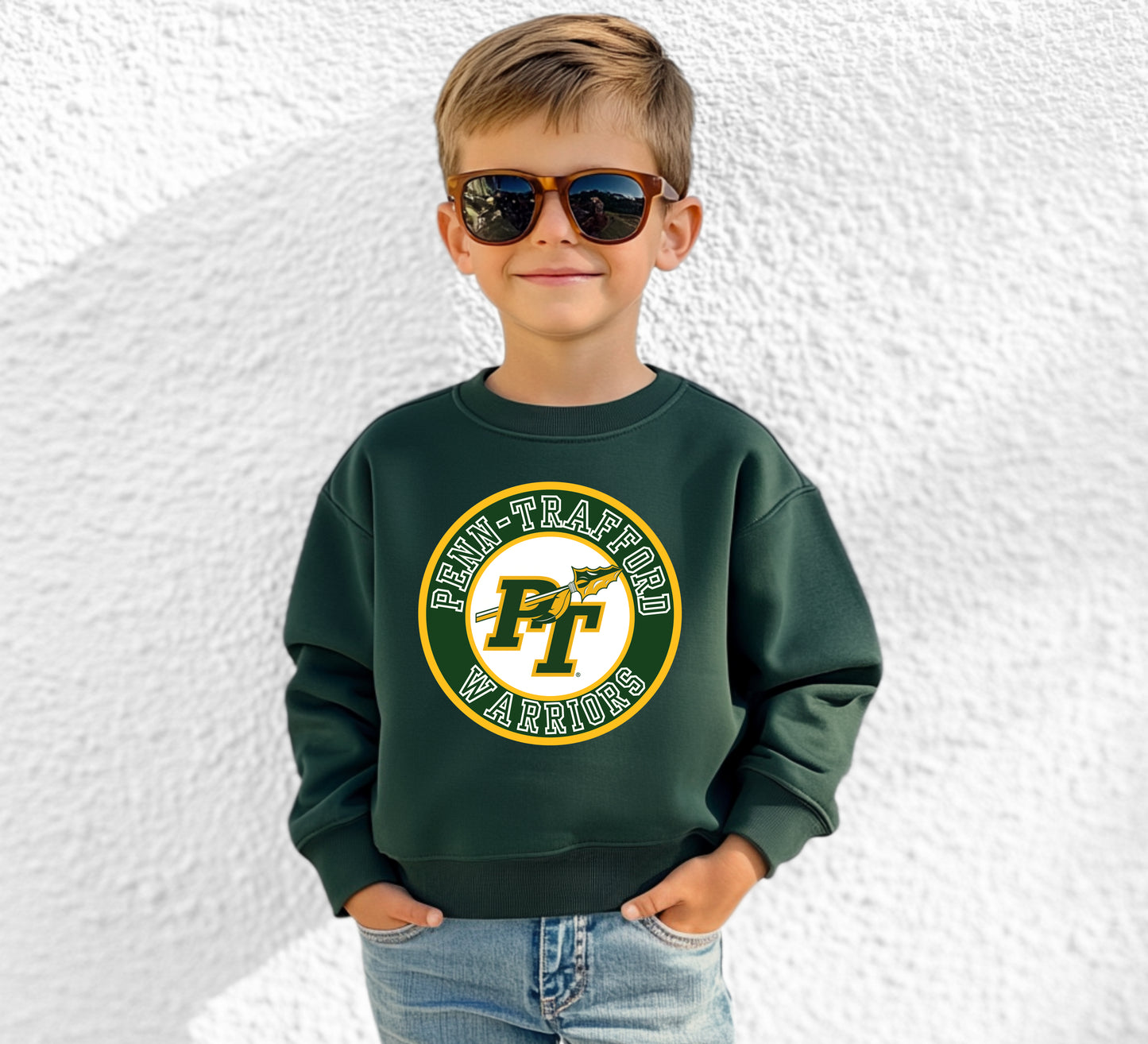 Penn Trafford Warriors Circle - Youth Crew Sweatshirt