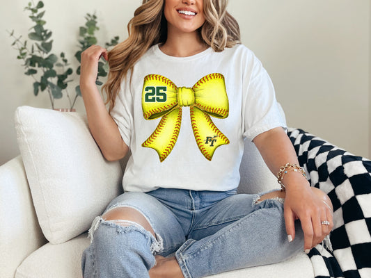 PT Softball Bow Custom # - Adult Unisex T-Shirt