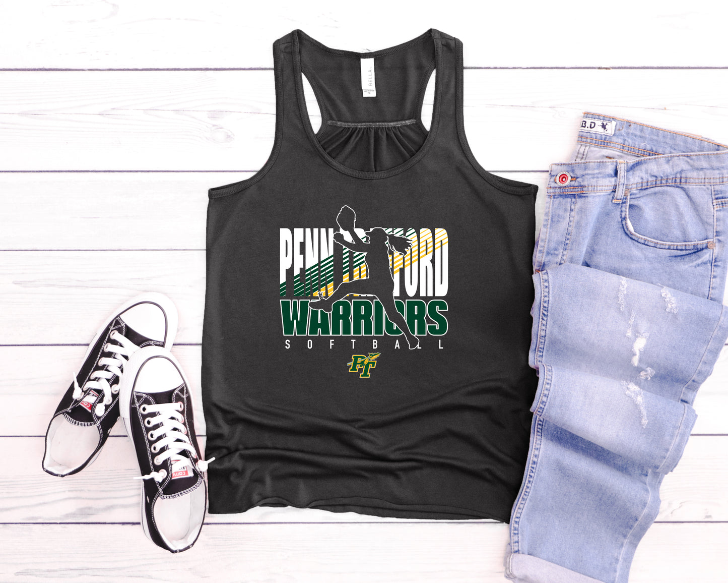 PT Softball Silhouette - Flowy Tank