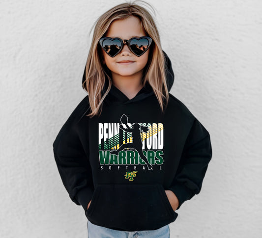 PT Softball Silhouette - Youth Hoodie
