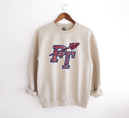 Red White &  Blue PT - Adult Crew Sweatshirt