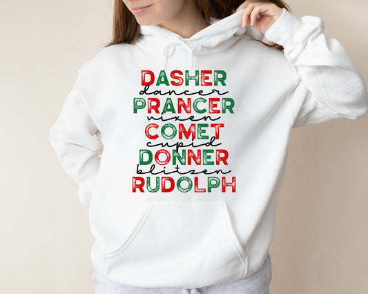 Reindeer Names - Adult Hoodie