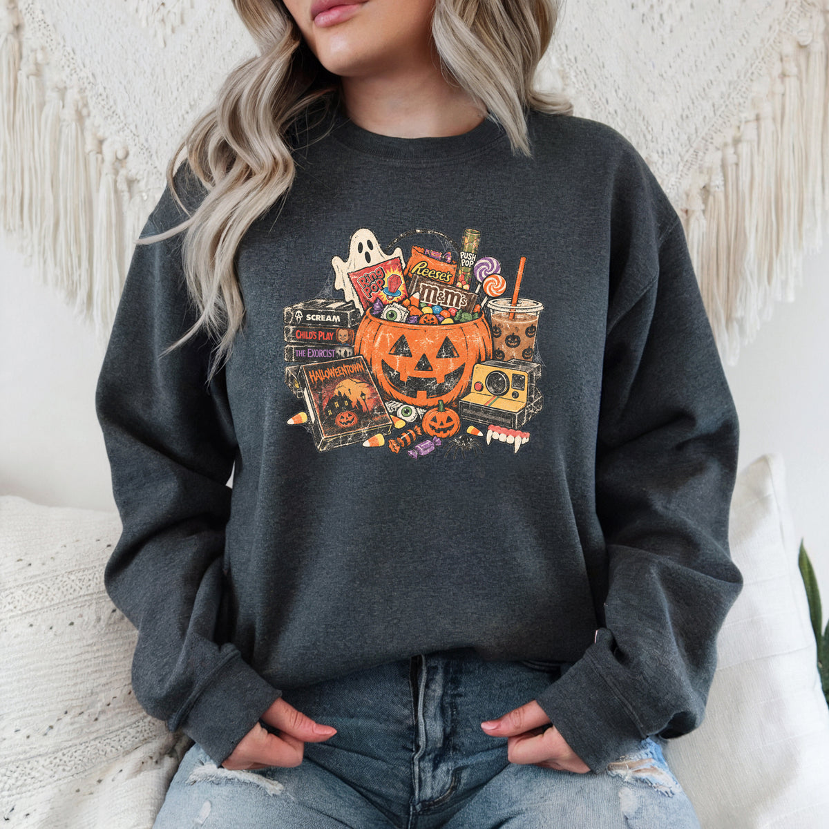 Retro Halloween - Adult Crew Sweatshirt
