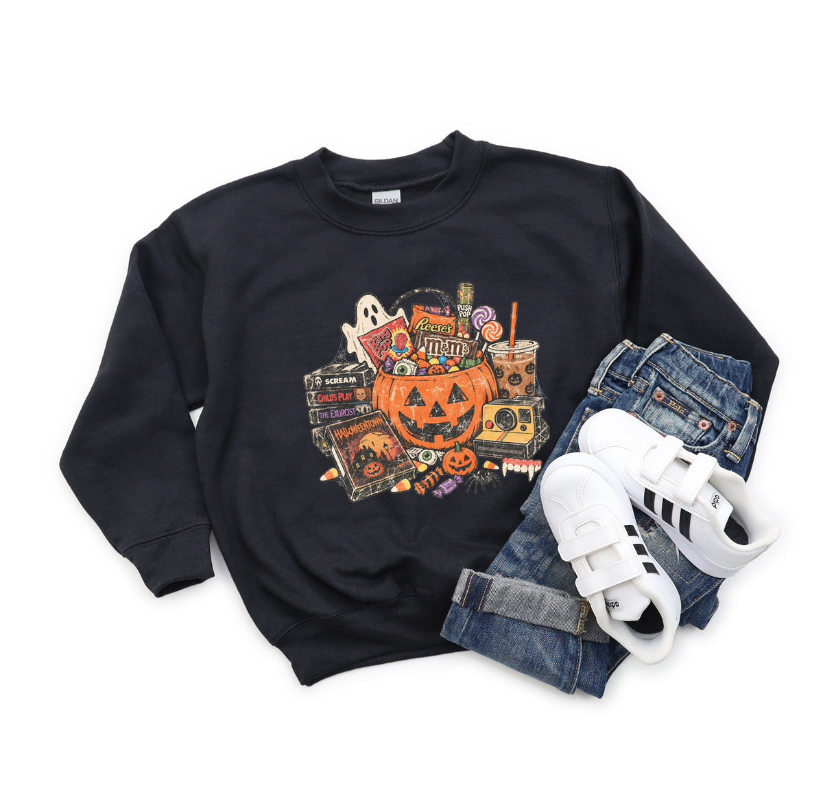 Retro Halloween - Youth Crew Sweatshirt
