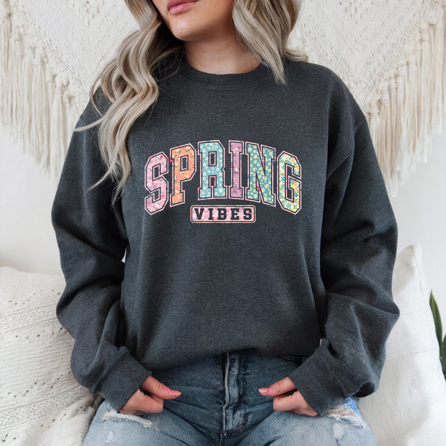 Spring Vibes - Adult Crew Sweatshirt