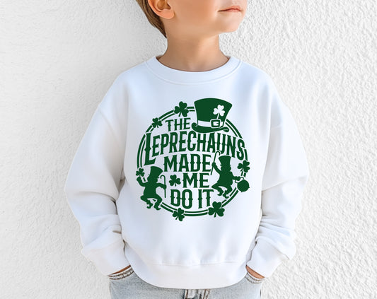 The Leprechauns Made Me Do It - Youth Crew Sweatshirt