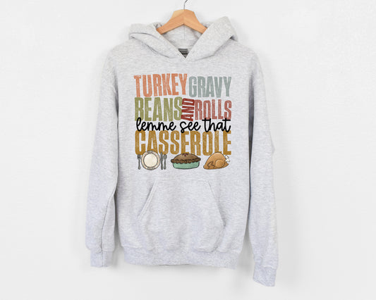 Turkey Gravy Beans & Rolls - Adult Hoodie