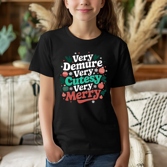 Very Demure, Very Cutesy, Very Merry - Youth T-shirt