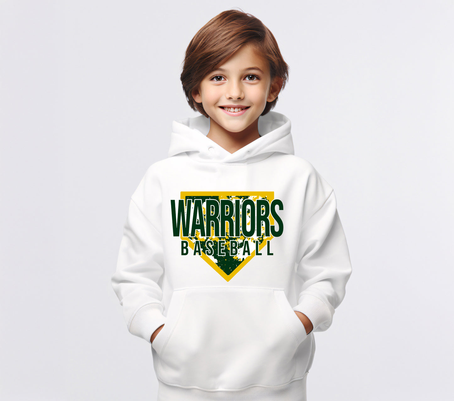 Warriors Baseball Splatter Plate - Youth Hoodie