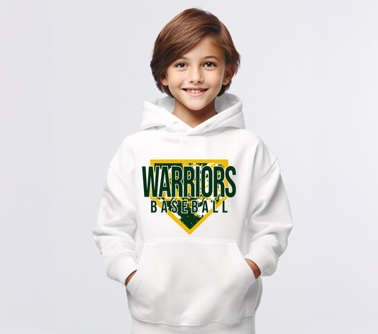 Warriors Baseball Splatter Plate - Youth Hoodie