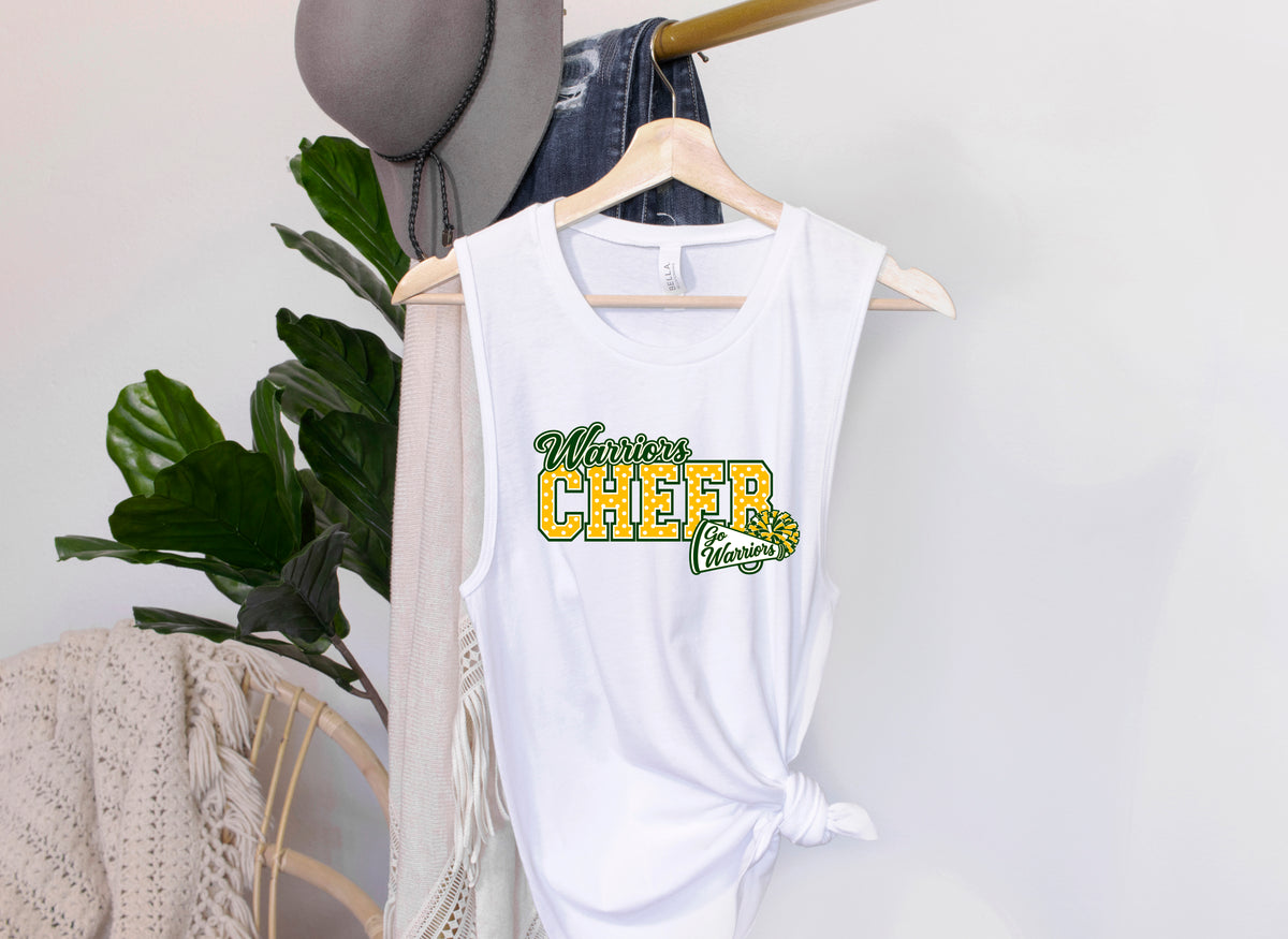 Warriors Cheer Polka Dots - Muscle Tank