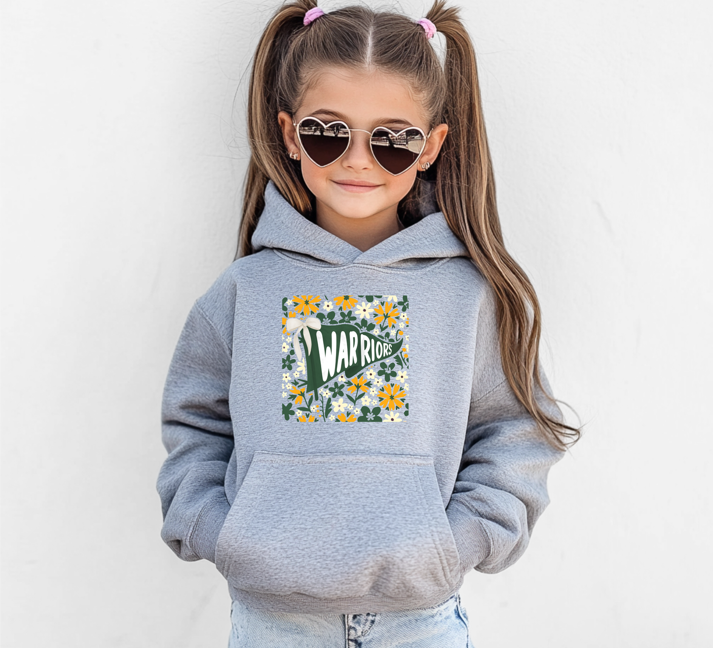 Warrior Floral Flag - Youth Hoodie