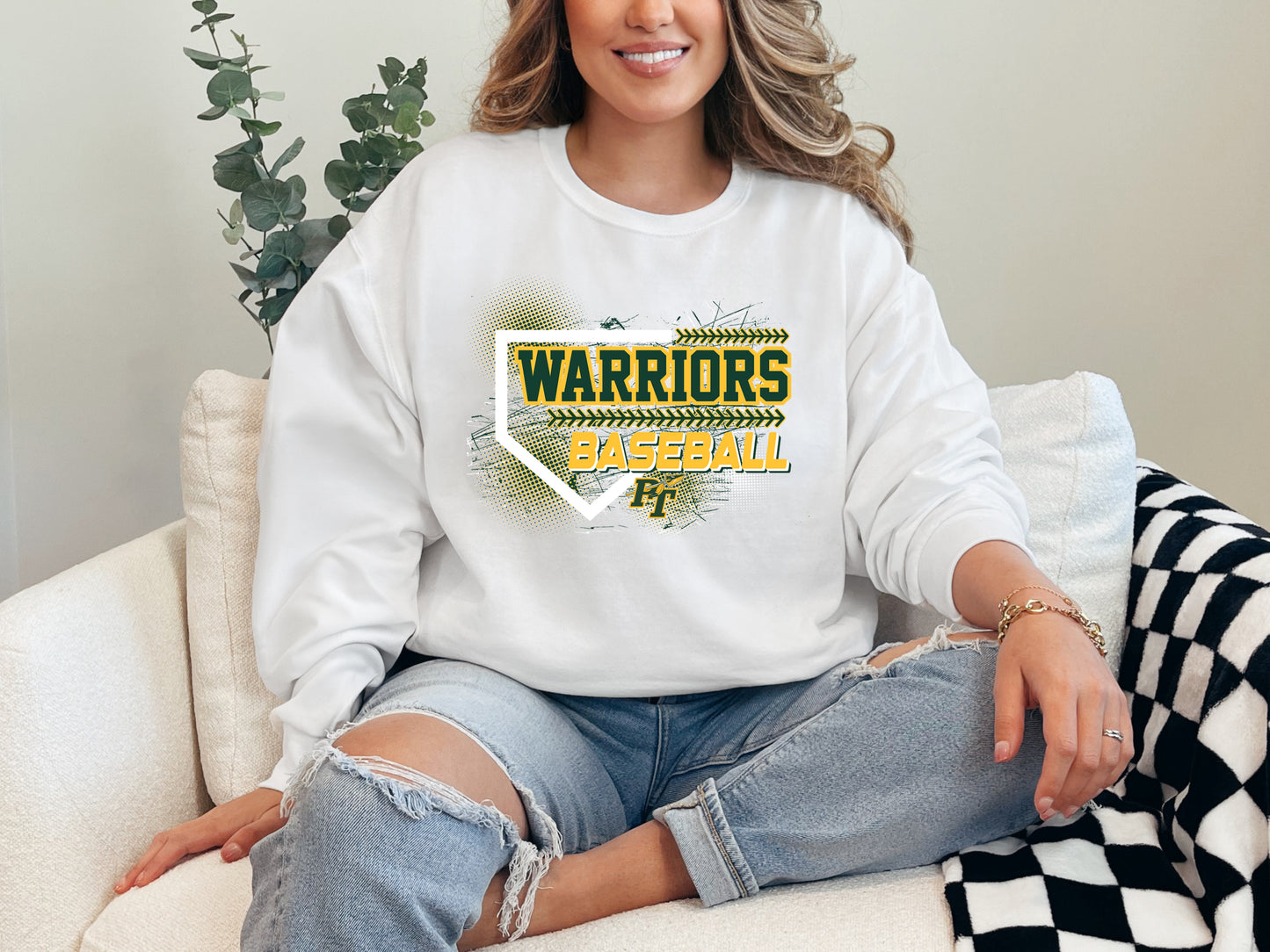 Warriors Baseball 2 - Adult Crew Sweatshirt