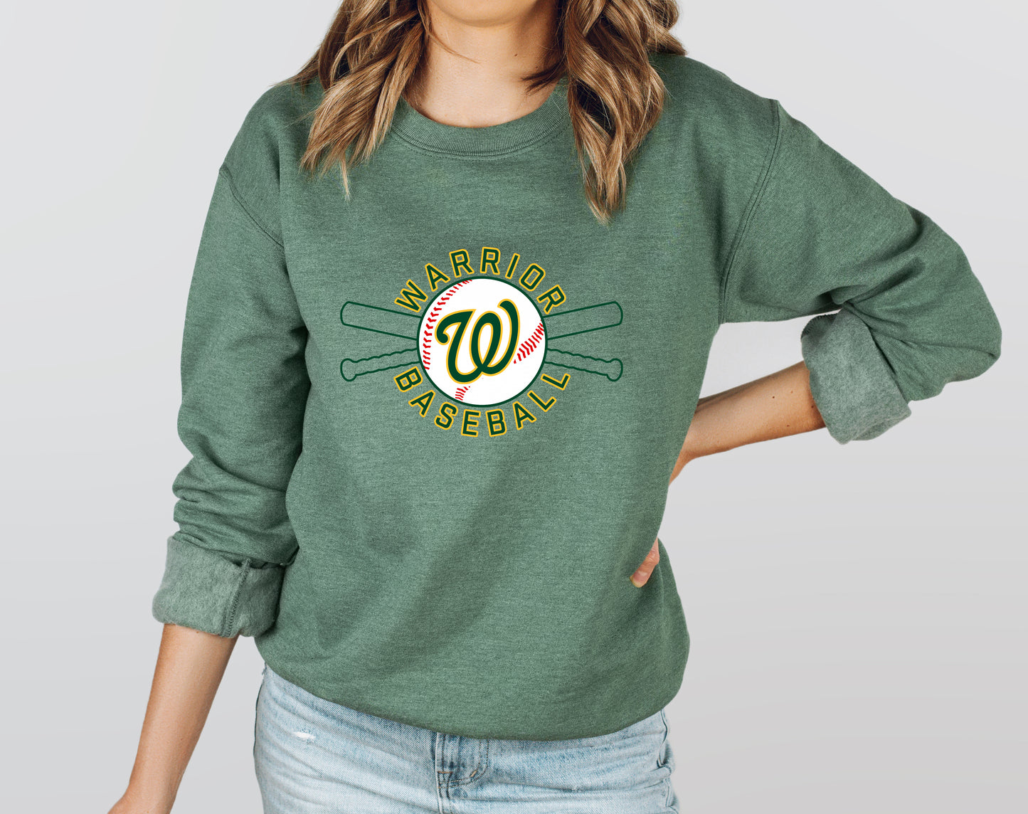Warriors Baseball 4 - Adult Crew Sweatshirt