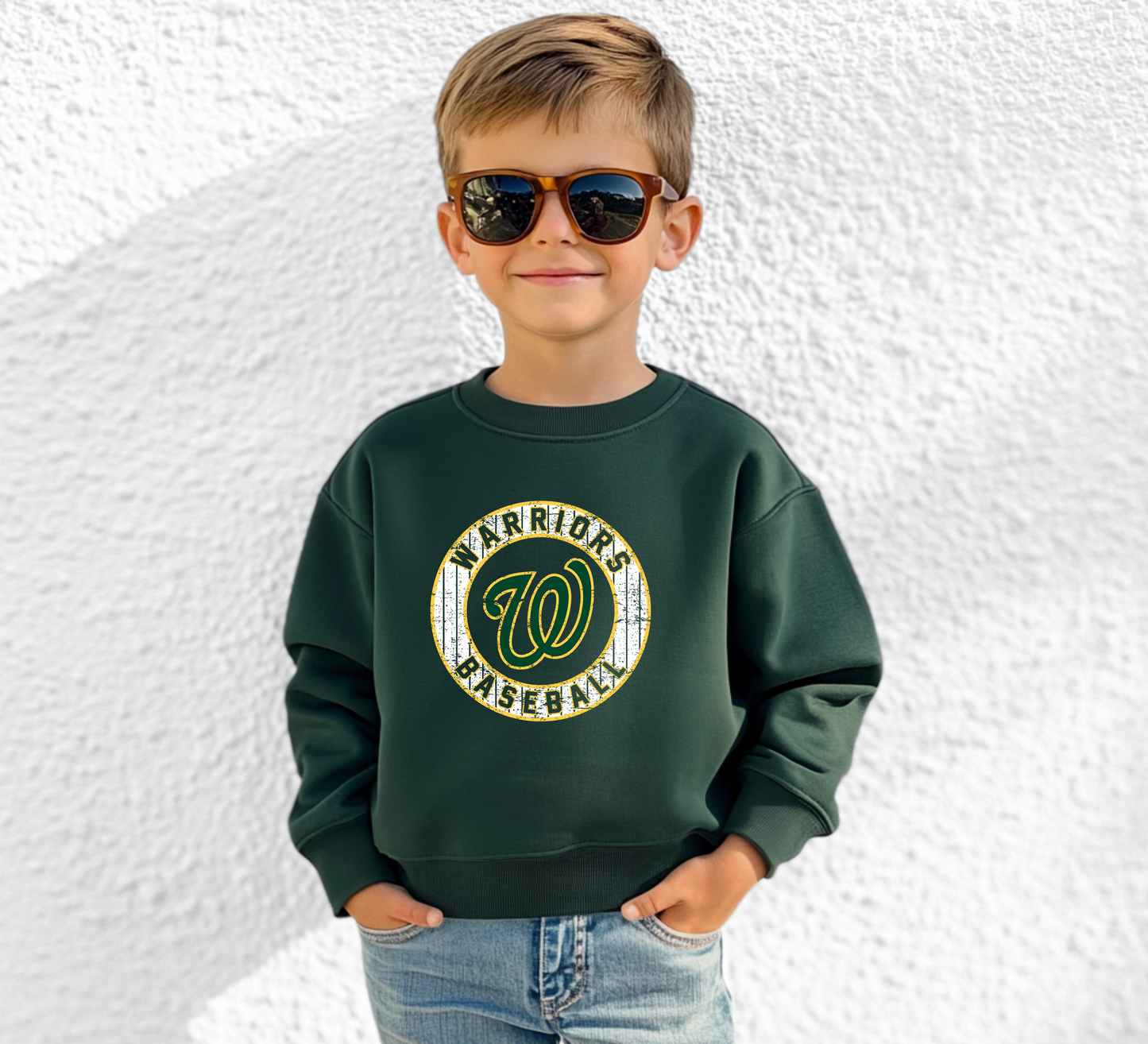 Warriors Baseball 5 - Youth Crew Sweatshirt