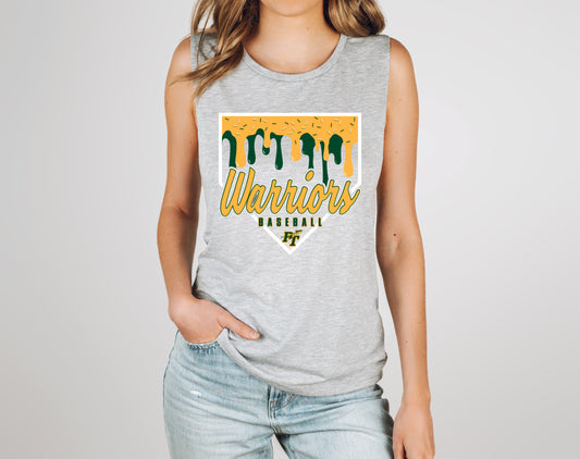 Warriors Baseball Ice Cream Drip Plate - Muscle Tank