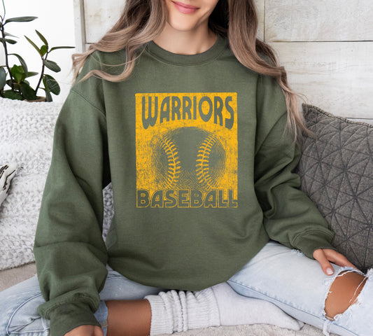 Warriors Baseball Gold - Adult Crew Sweatshirt
