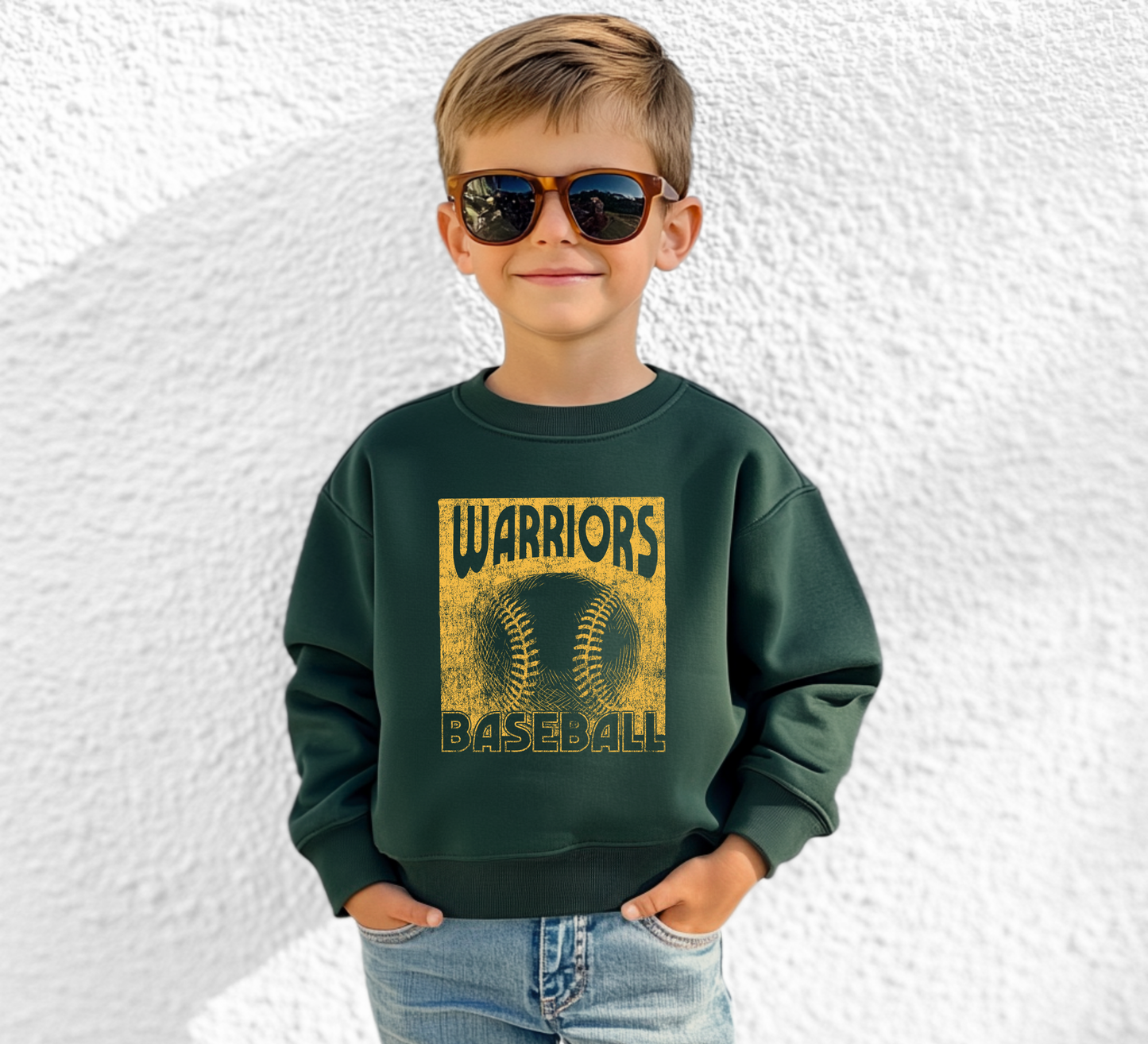 Warriors Baseball Gold - Youth Crew Sweatshirt