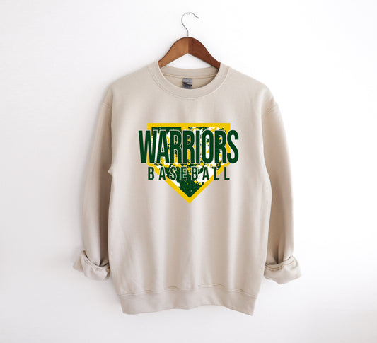 Warriors Softball Splatter Plate - Adult Crew Sweatshirt