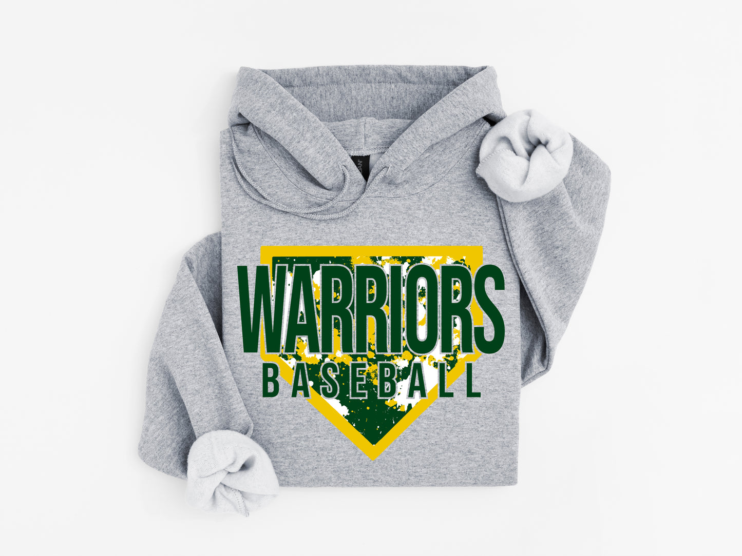 Warriors Baseball Splatter Plate - Adult Hoodie