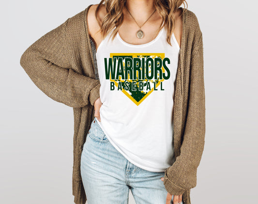 Warriors Baseball Splatter Plate - Flowy Tank
