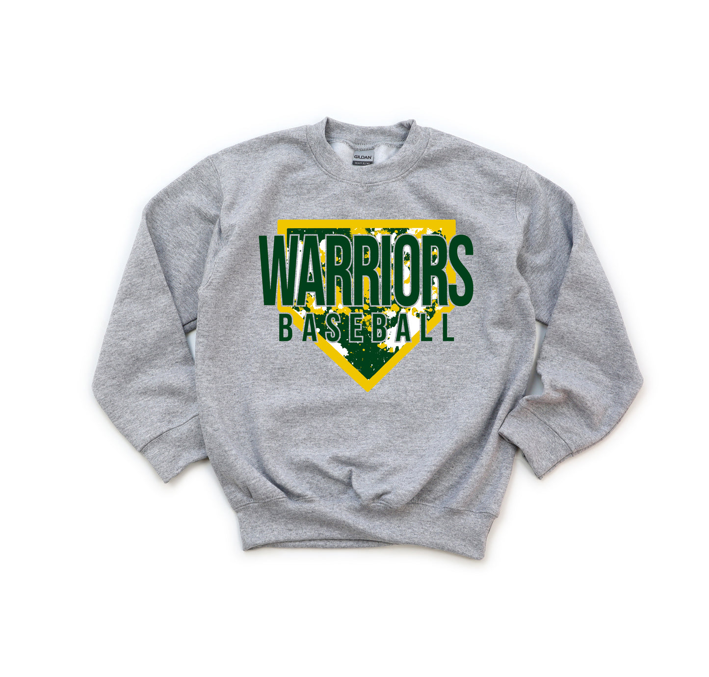 Warriors Baseball Splatter Plate - Youth Crew Sweatshirt