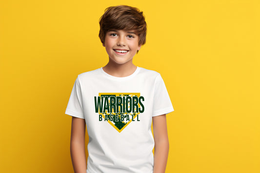 Warriors Baseball Splatter Plate - Youth T-Shirt