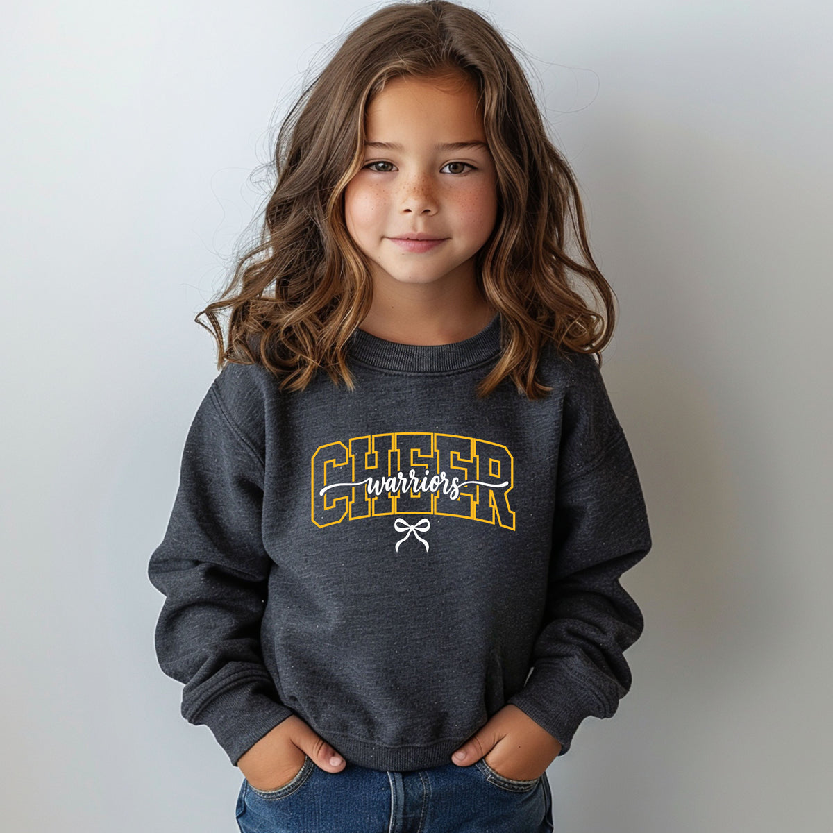 Warriors Cheer 2 - Youth Crew Sweatshirt